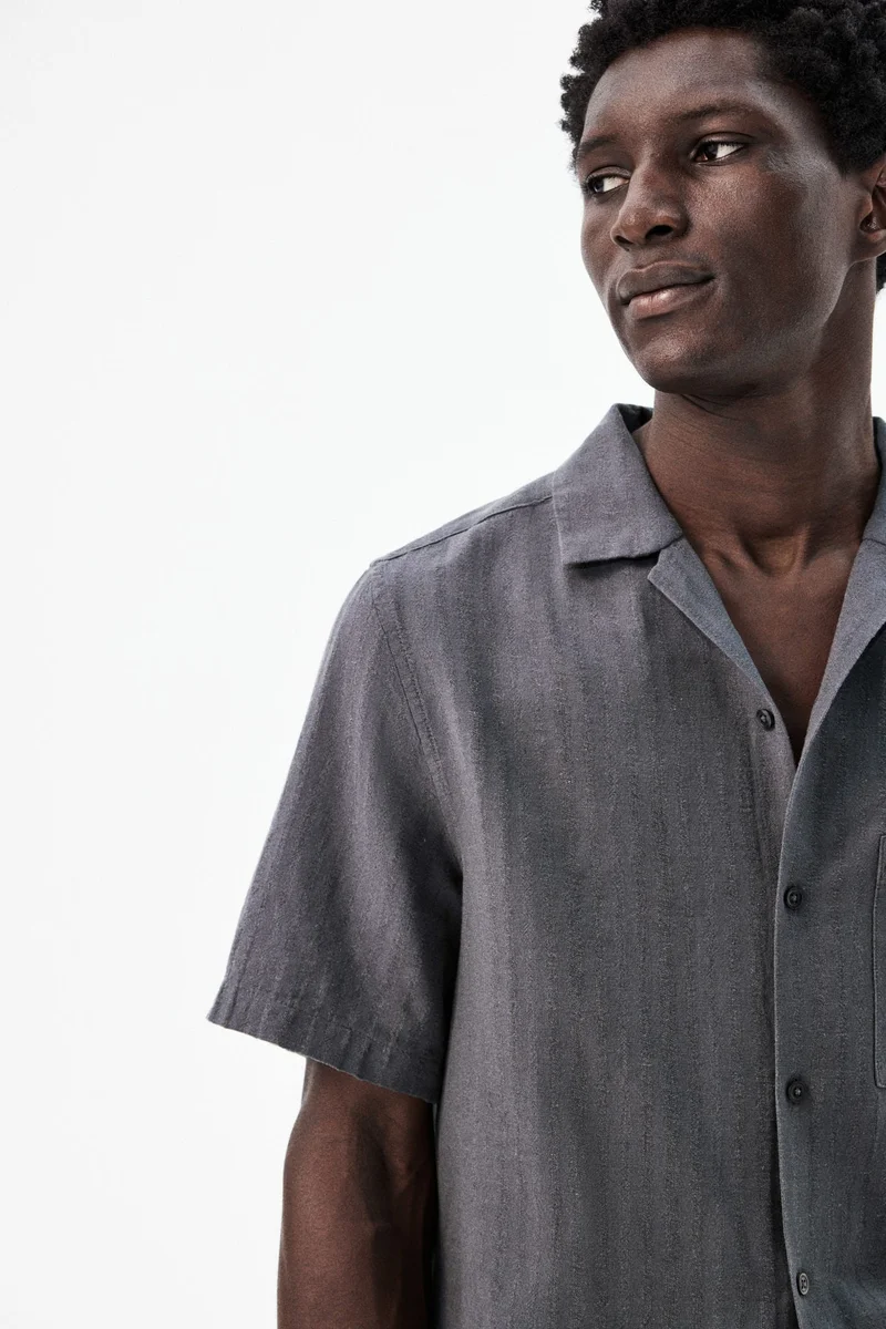 H&M Regular Fit Linen-blend resort shirt